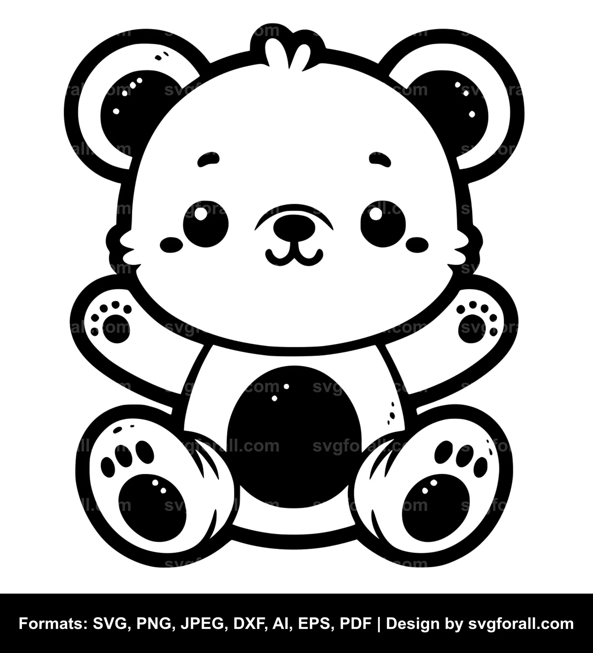 Cute Baby Bear Vector SVG