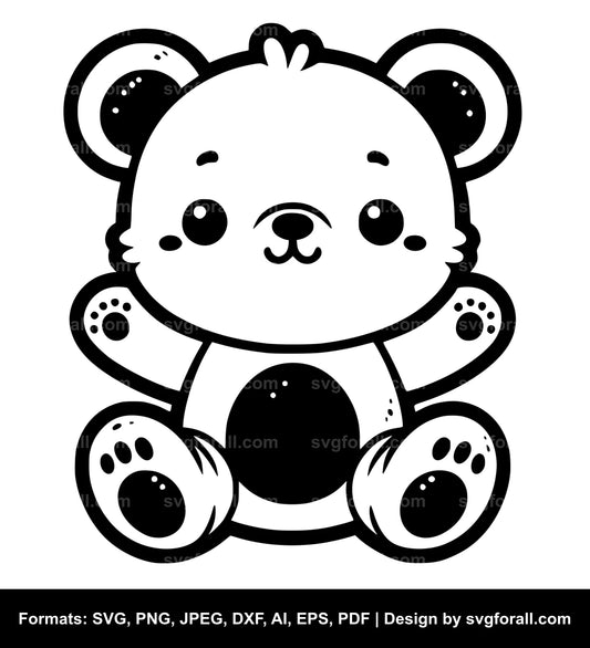 Cute Baby Bear Vector SVG