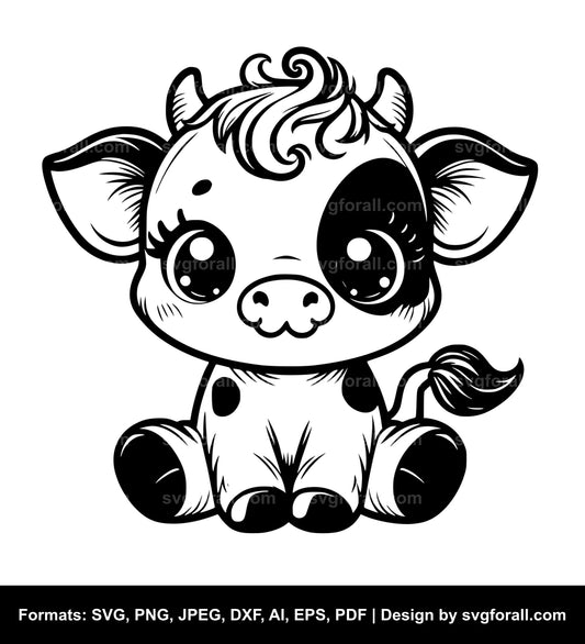 Cute Baby Cow SVG File