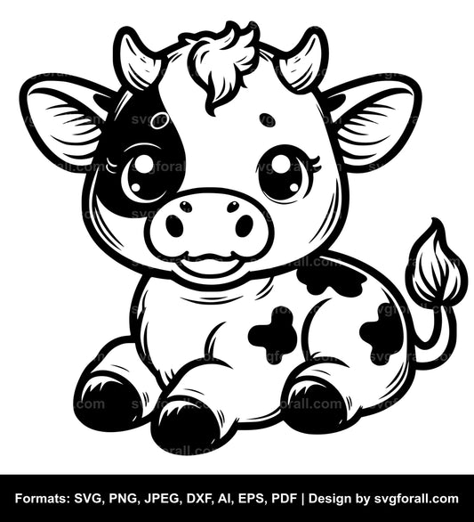 Cute Baby Cow SVG PNG