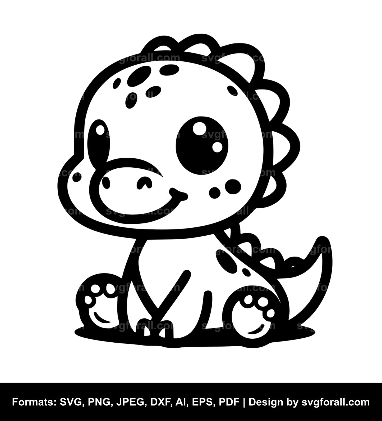 Cute Baby Dinosaur SVG