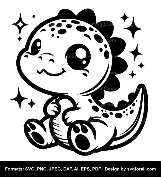 Cute Baby Dinosaur SVG File