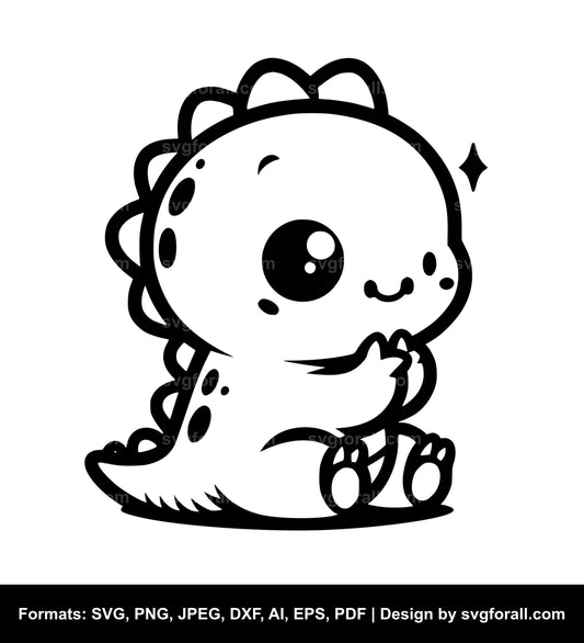 Cute Baby Dinosaur SVG PNG