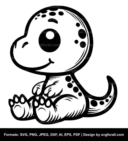 Cute Baby Dinosaur SVG Vector