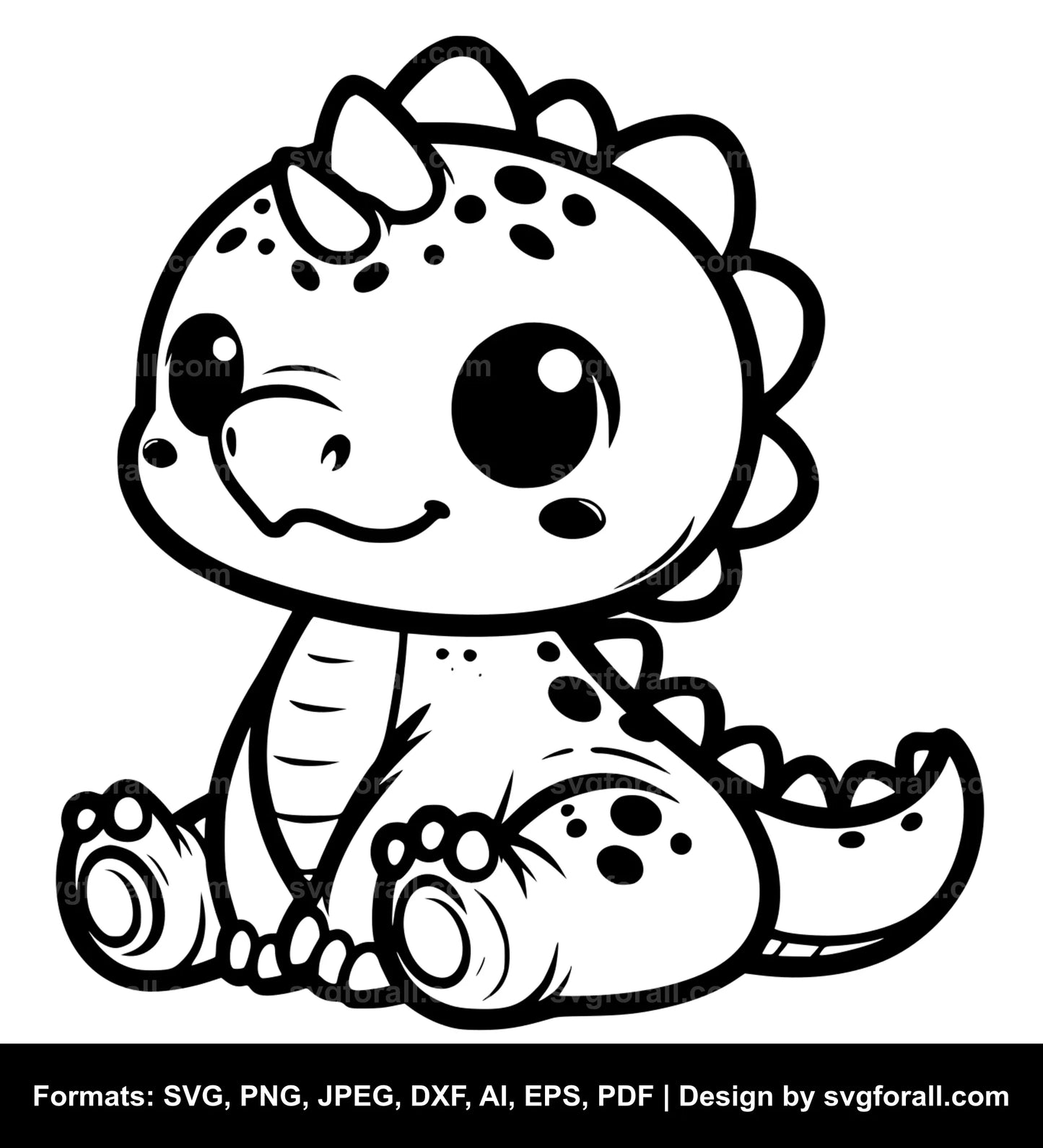 Cute Baby Dinosaur Vector SVG