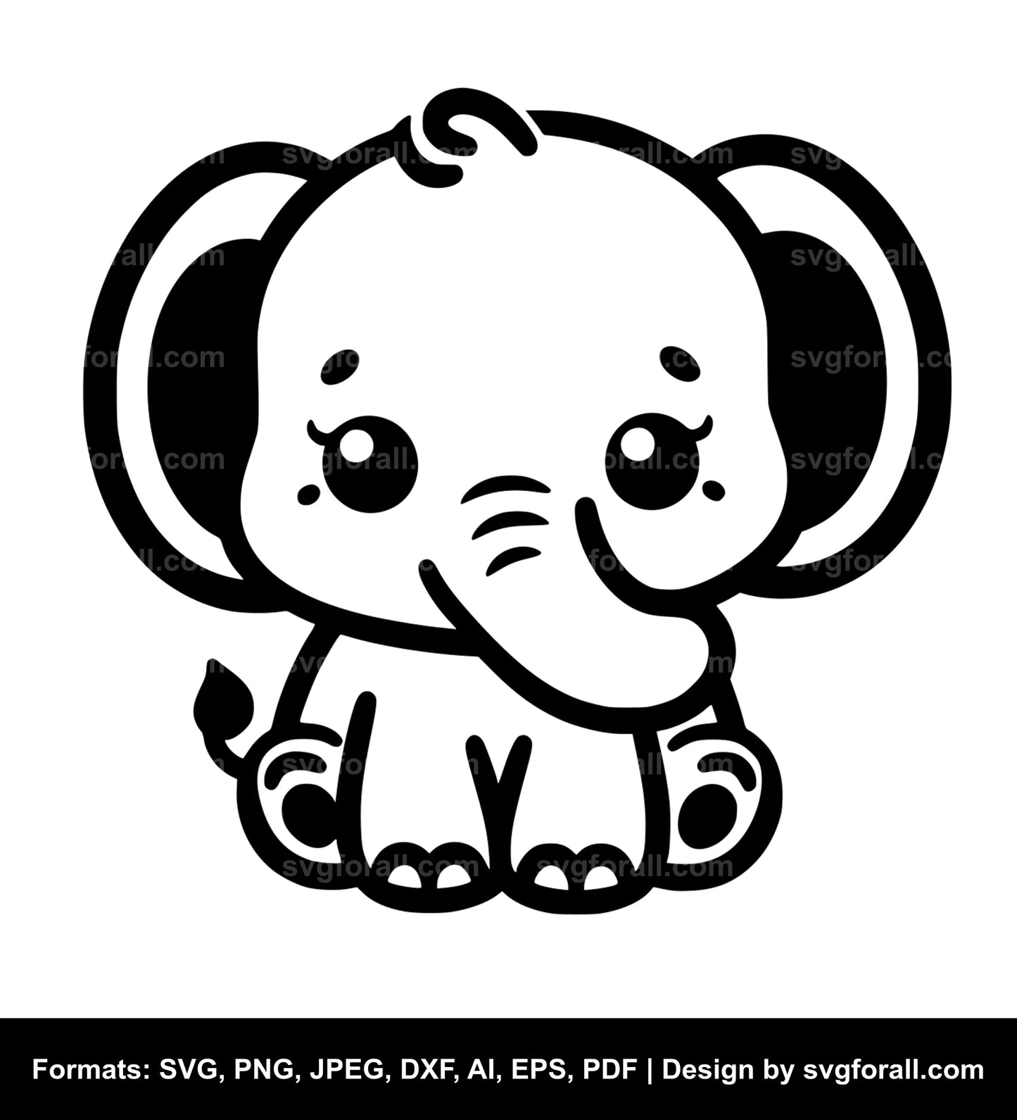 Cute Baby Elephant Cricut SVG