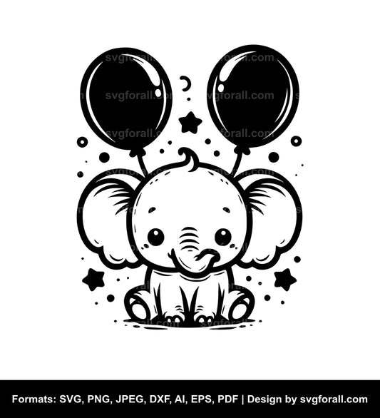 Cute Baby Elephant SVG