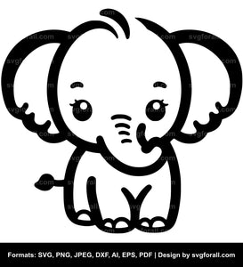 Cute Baby Elephant SVG