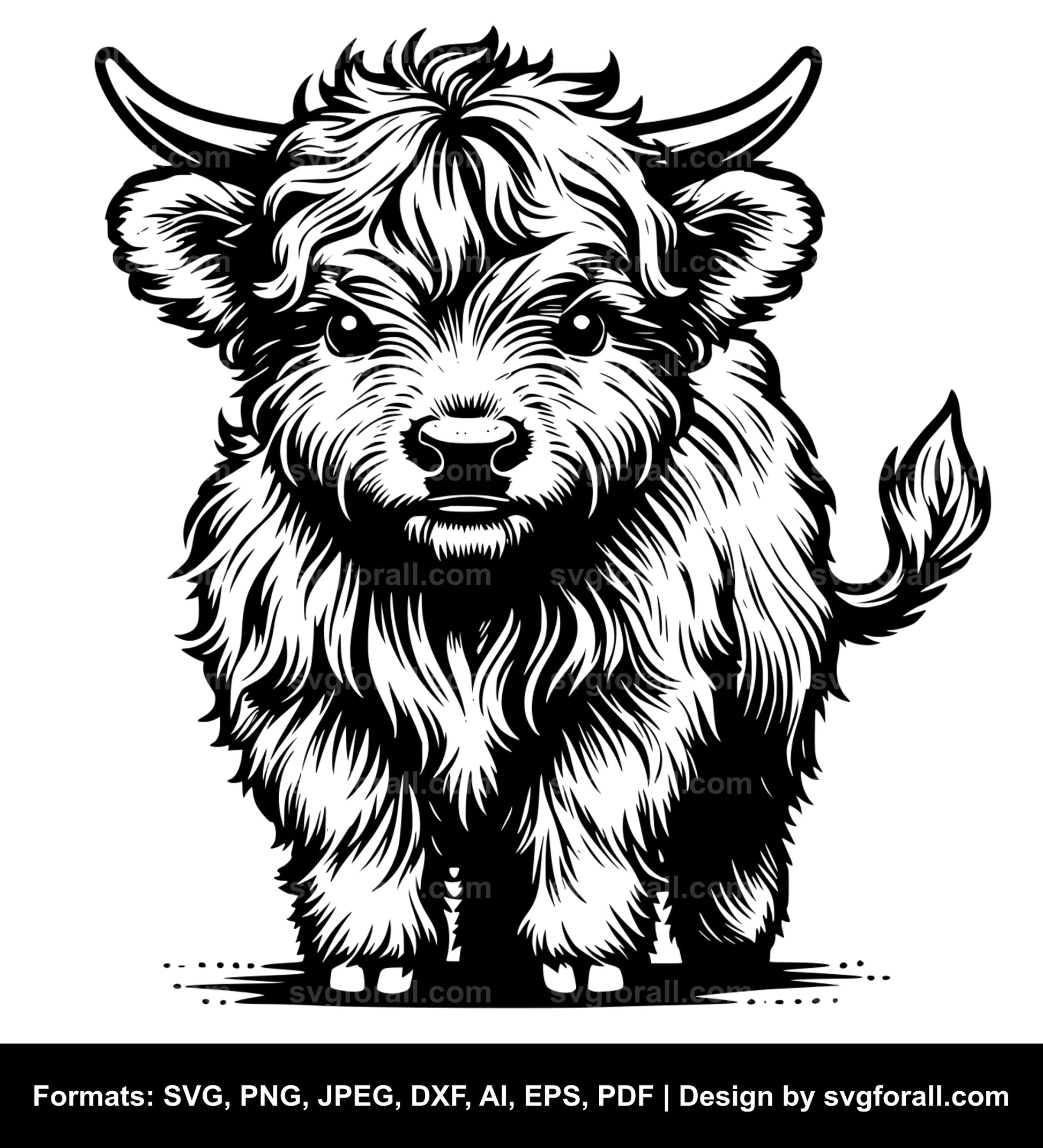 Cute Baby Highland Cow Cricut SVG