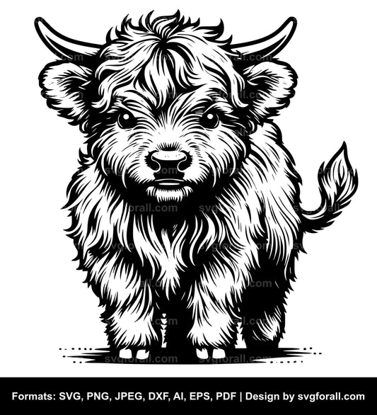 Cute Baby Highland Cow Cricut SVG