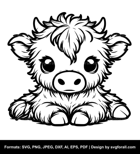 Cute Baby Highland Cow SVG File