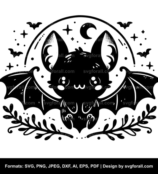 Cute Bat SVG File