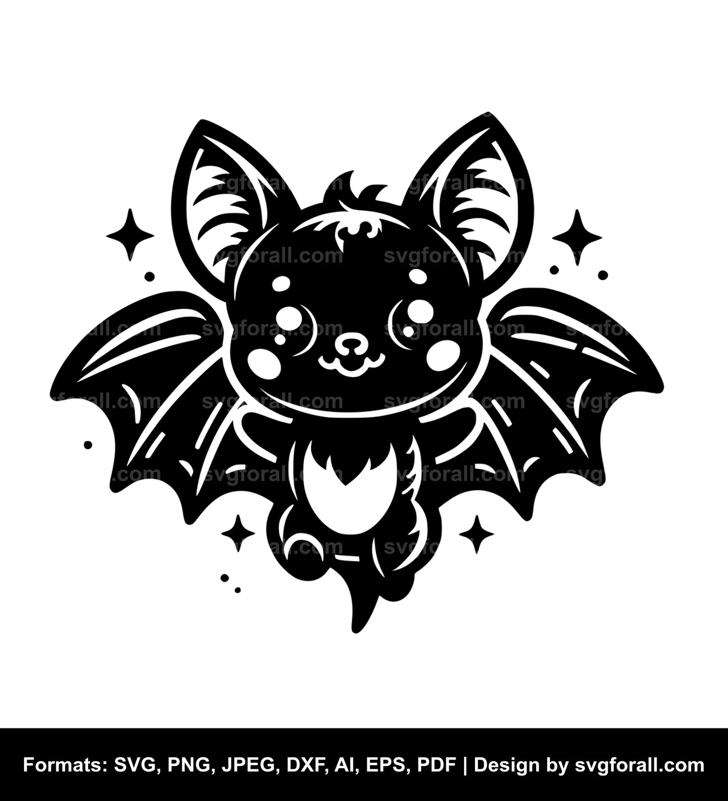 Cute Bat Vector SVG