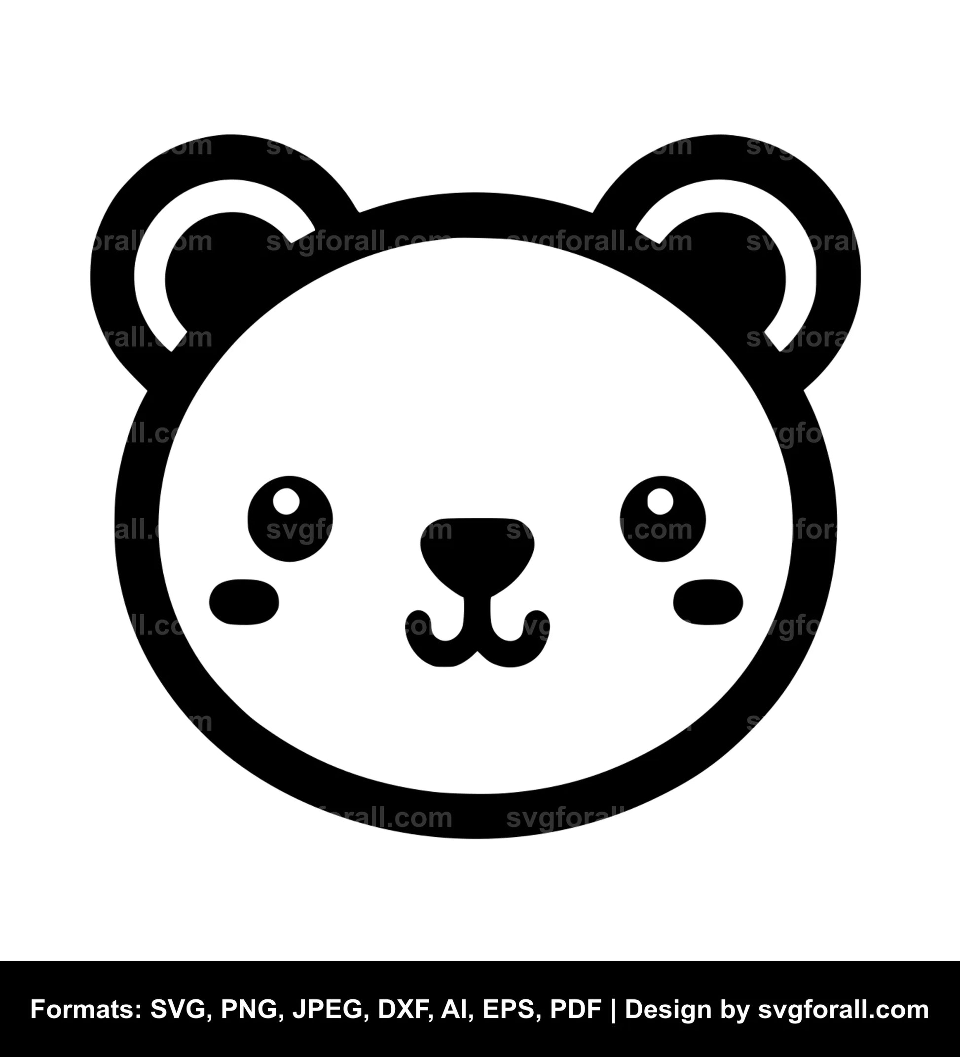 Cute Bear Face SVG