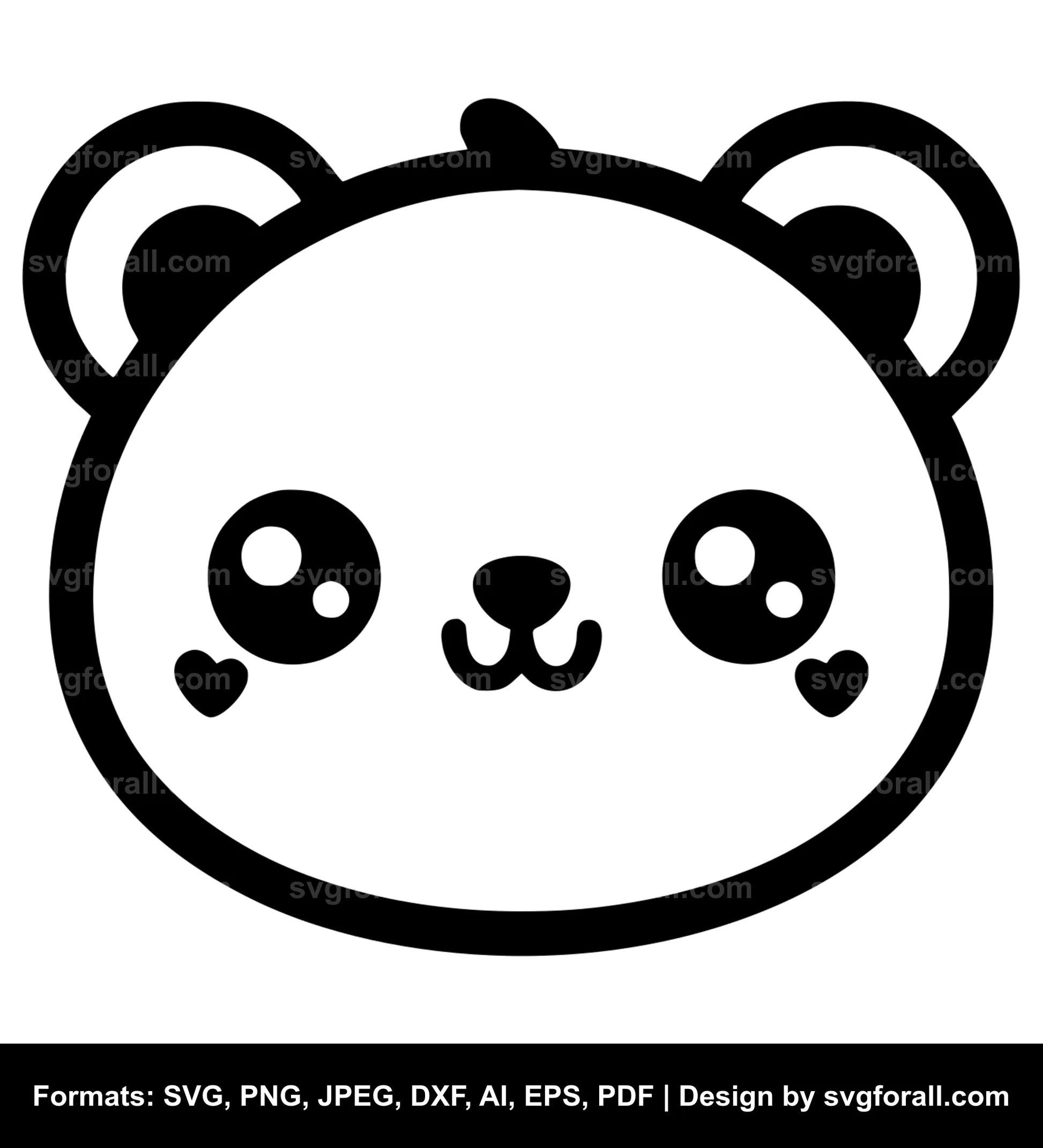 Cute Bear Face SVG File