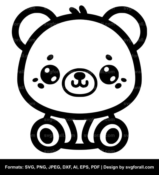 Cute Bear SVG Design