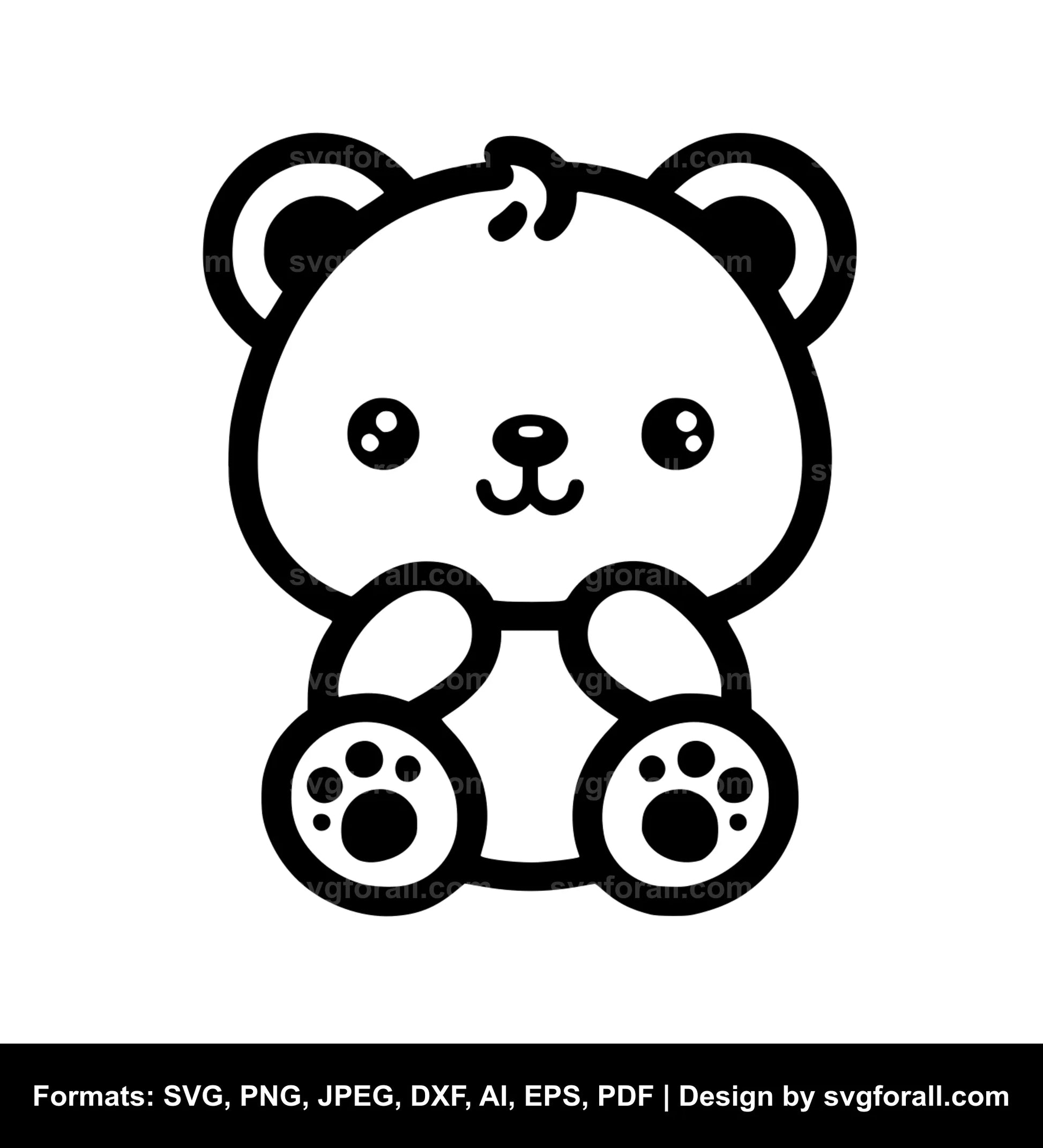 Cute Bear SVG Vector