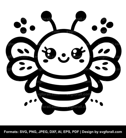 Cute Bee Vector SVG