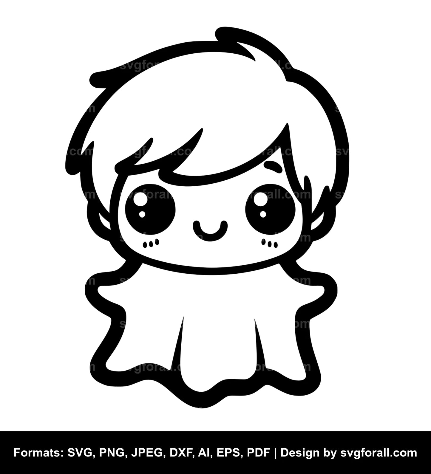 Cute Boy Ghost SVG PNG