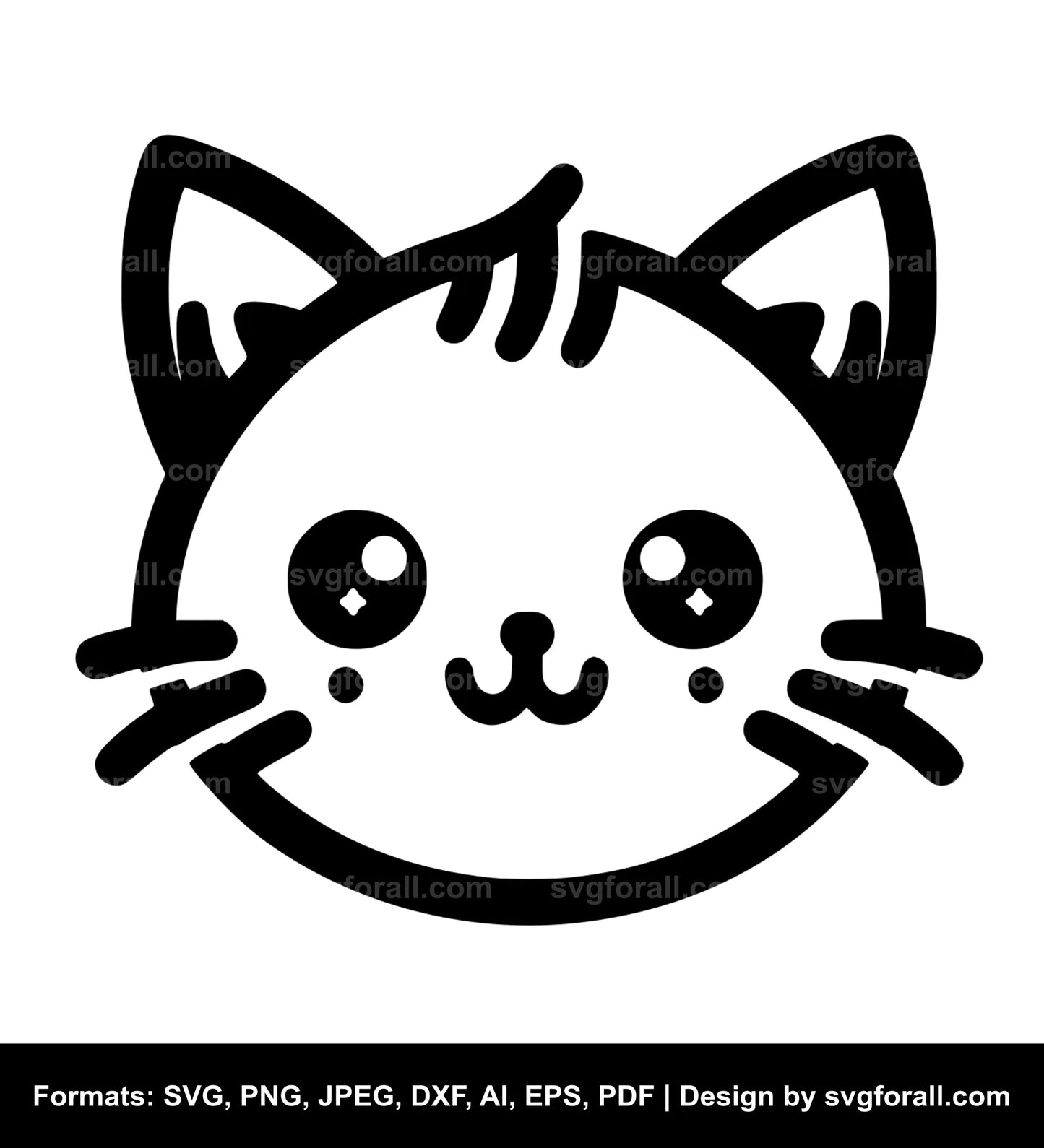 Cute Cat Face SVG PNG