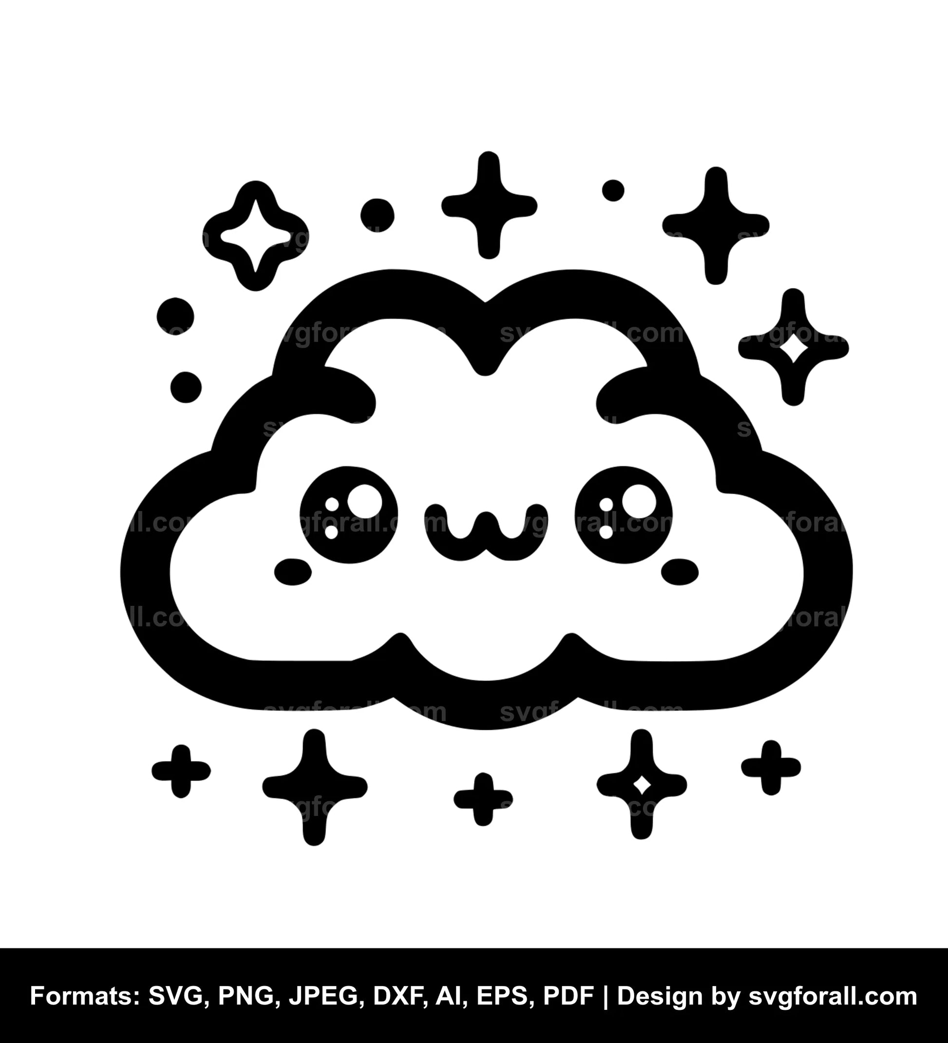 Cute Cloud SVG Design