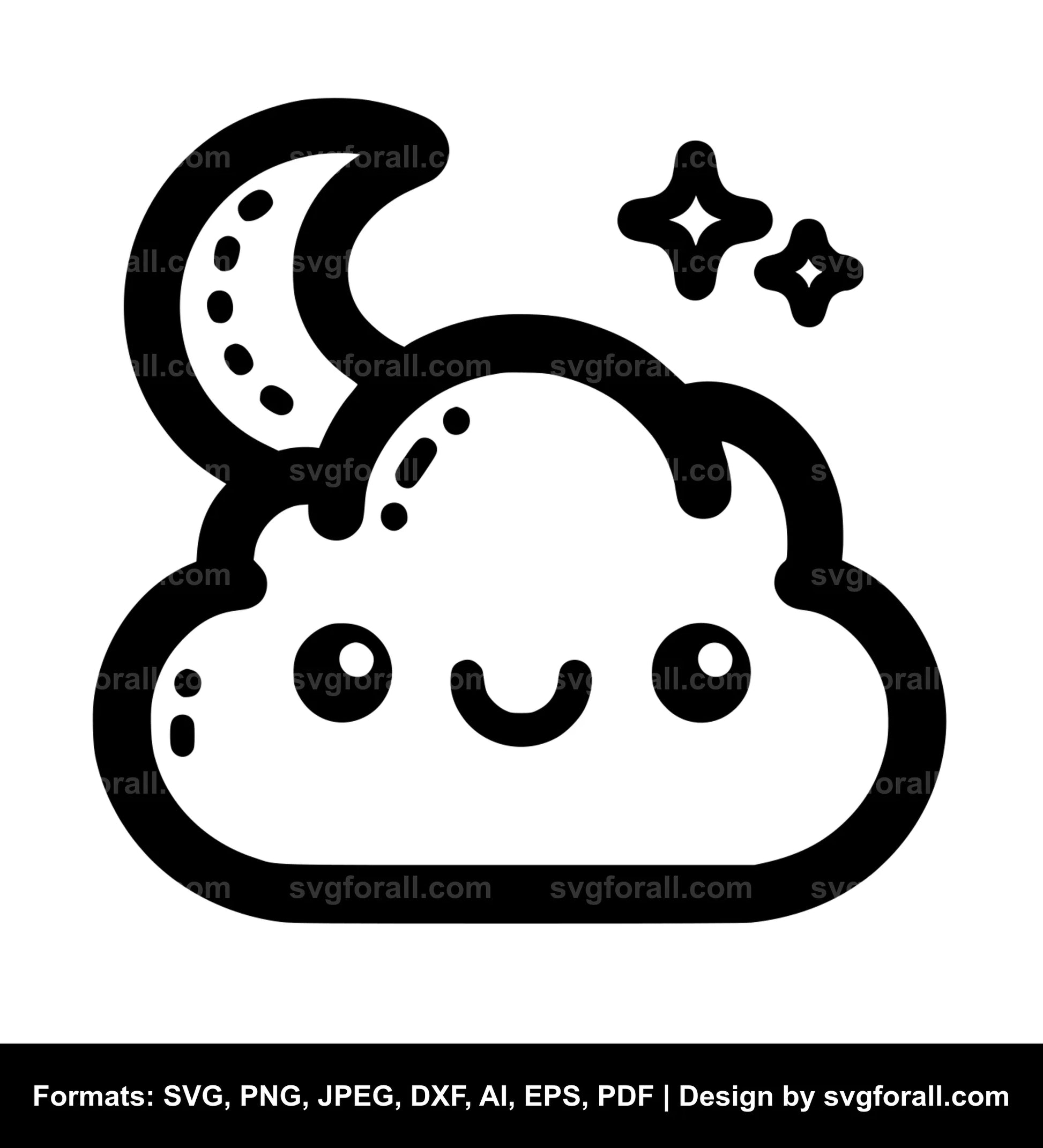 Cute Cloud SVG Vector