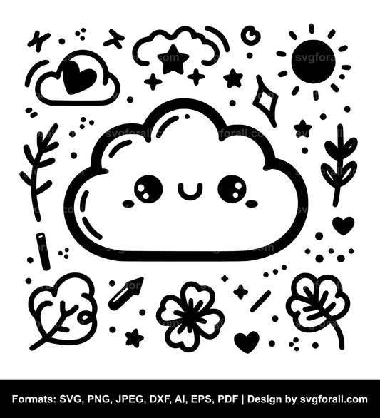 Cute Cloud Vector SVG