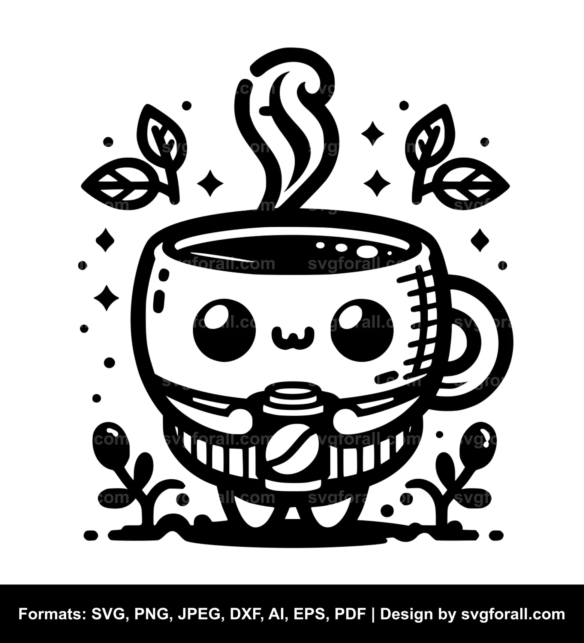 Cute Coffee SVG Vector