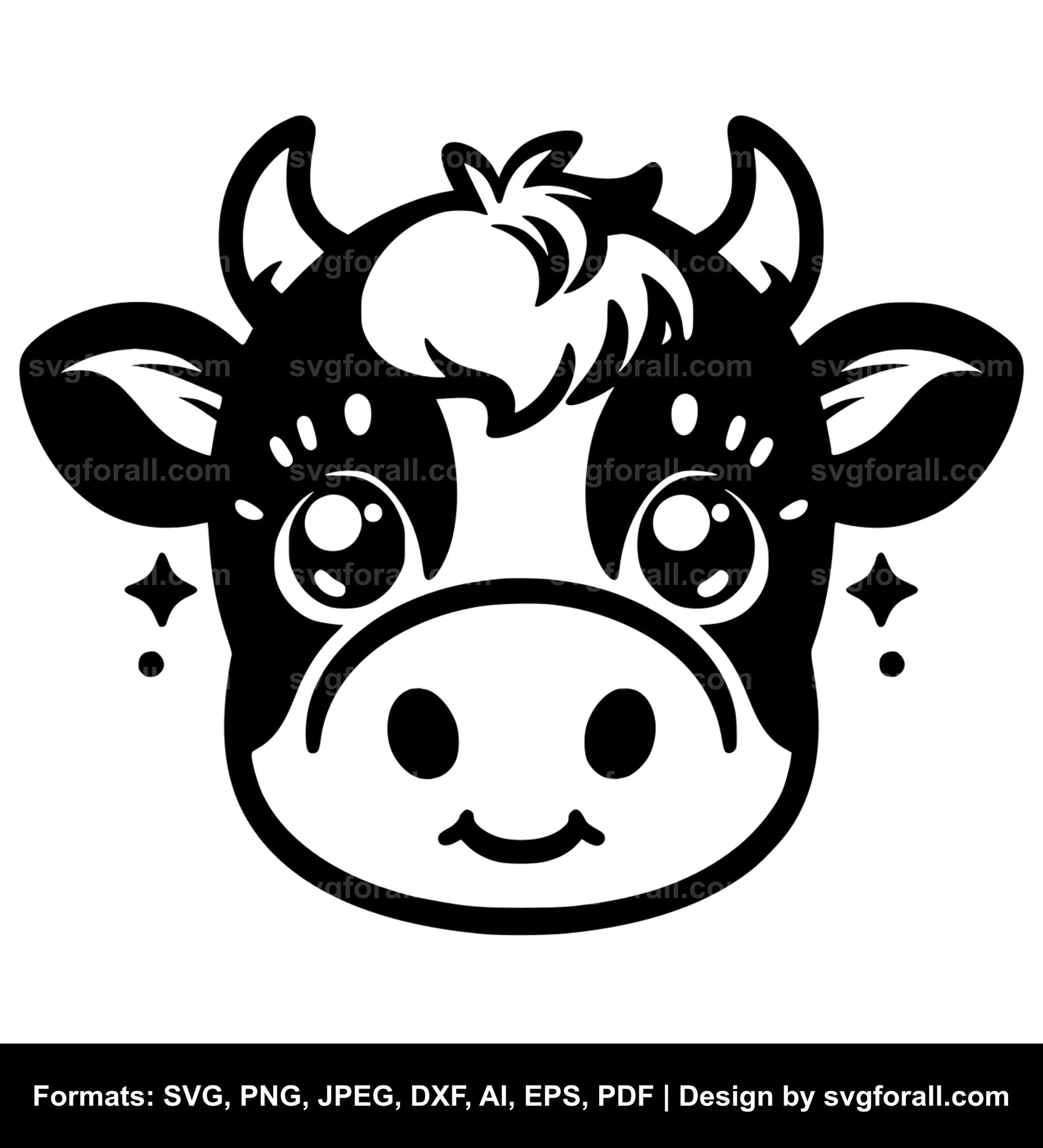 Cute Cow Face Cricut SVG