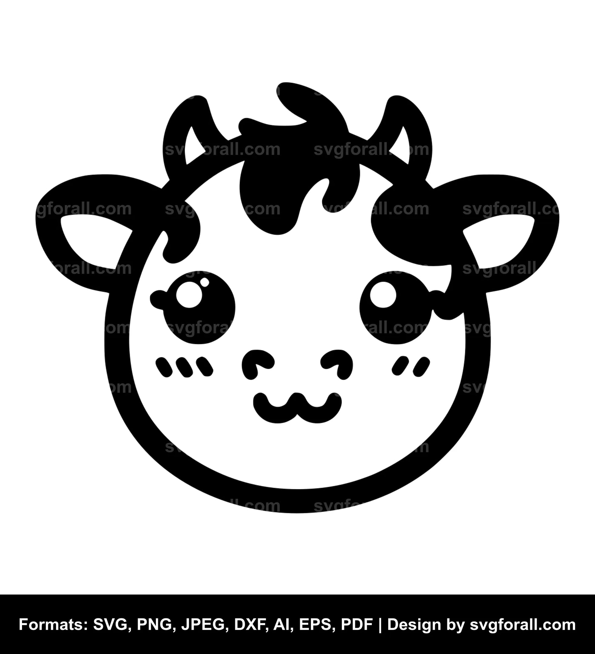 Cute Cow Face SVG