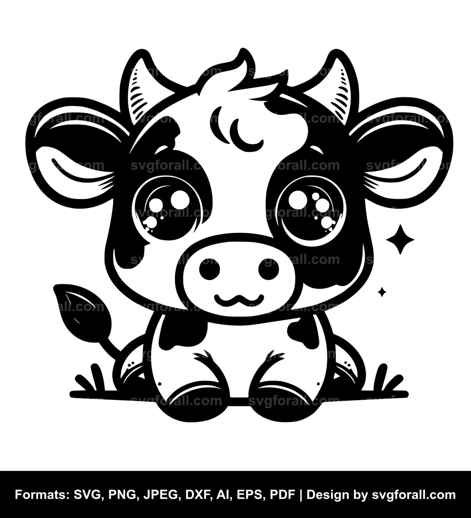 Cute Cow SVG Vector