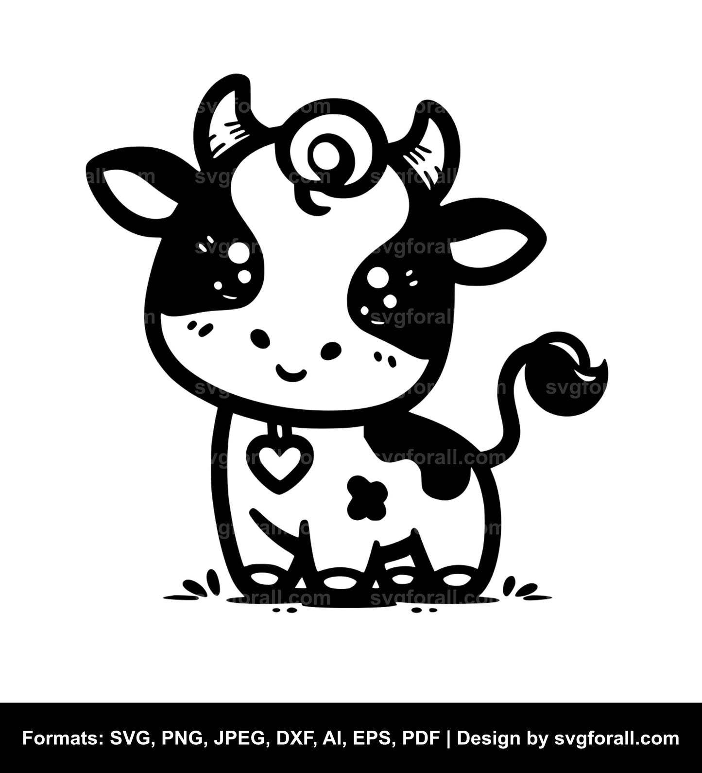 Cute Cow Vector SVG