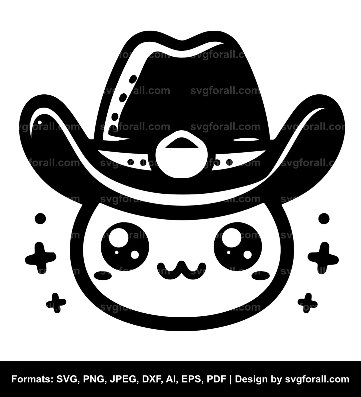 Cute Cowboy Hat SVG Vector