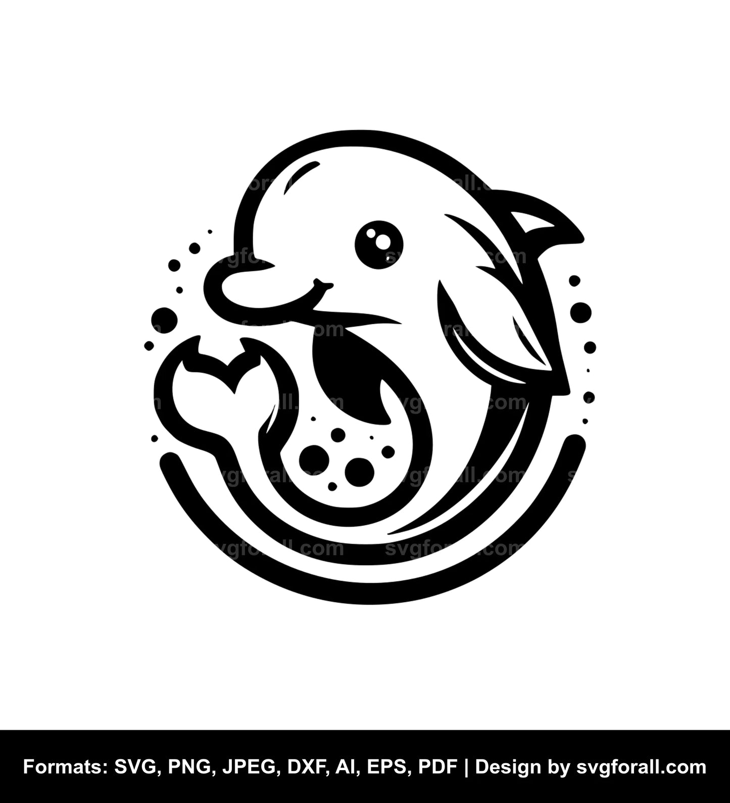 Cute Dolphin SVG File