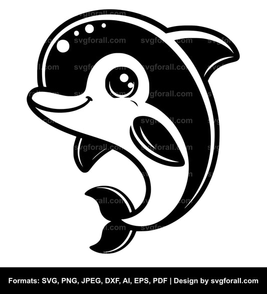 Cute Dolphin SVG PNG