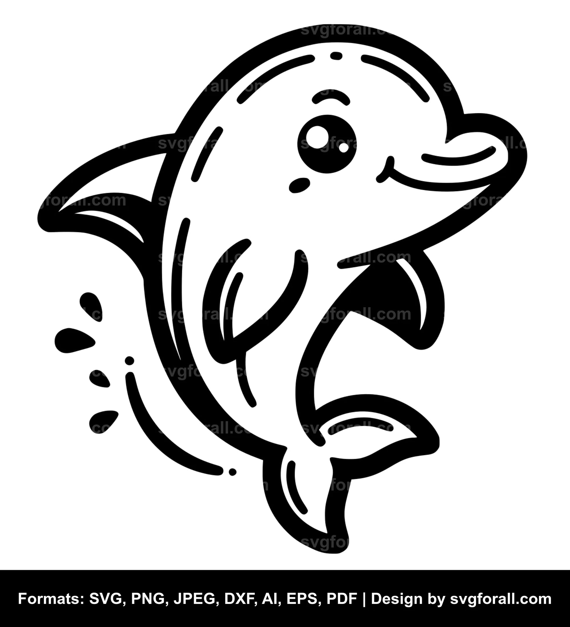 Cute Dolphin Vector SVG