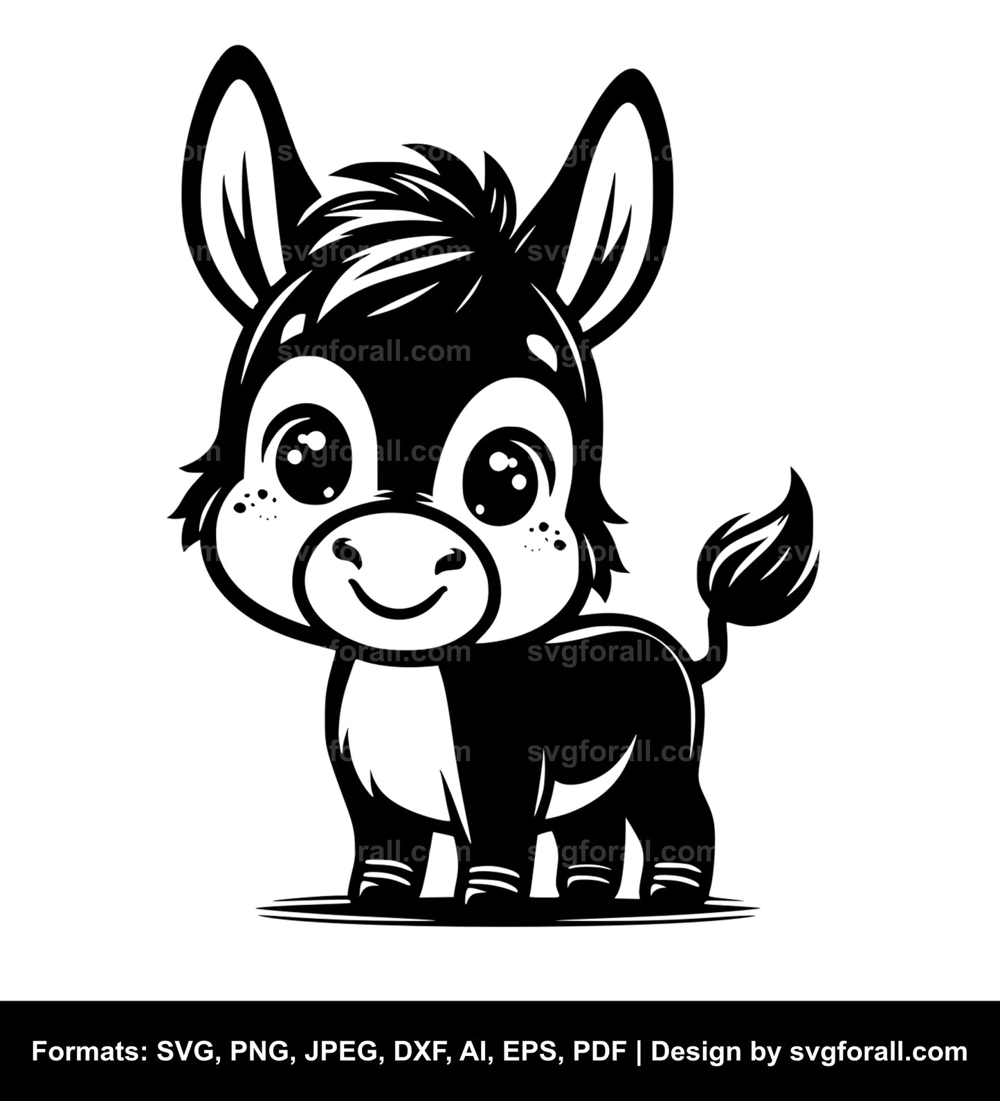 Cute Donkey Clipart SVG