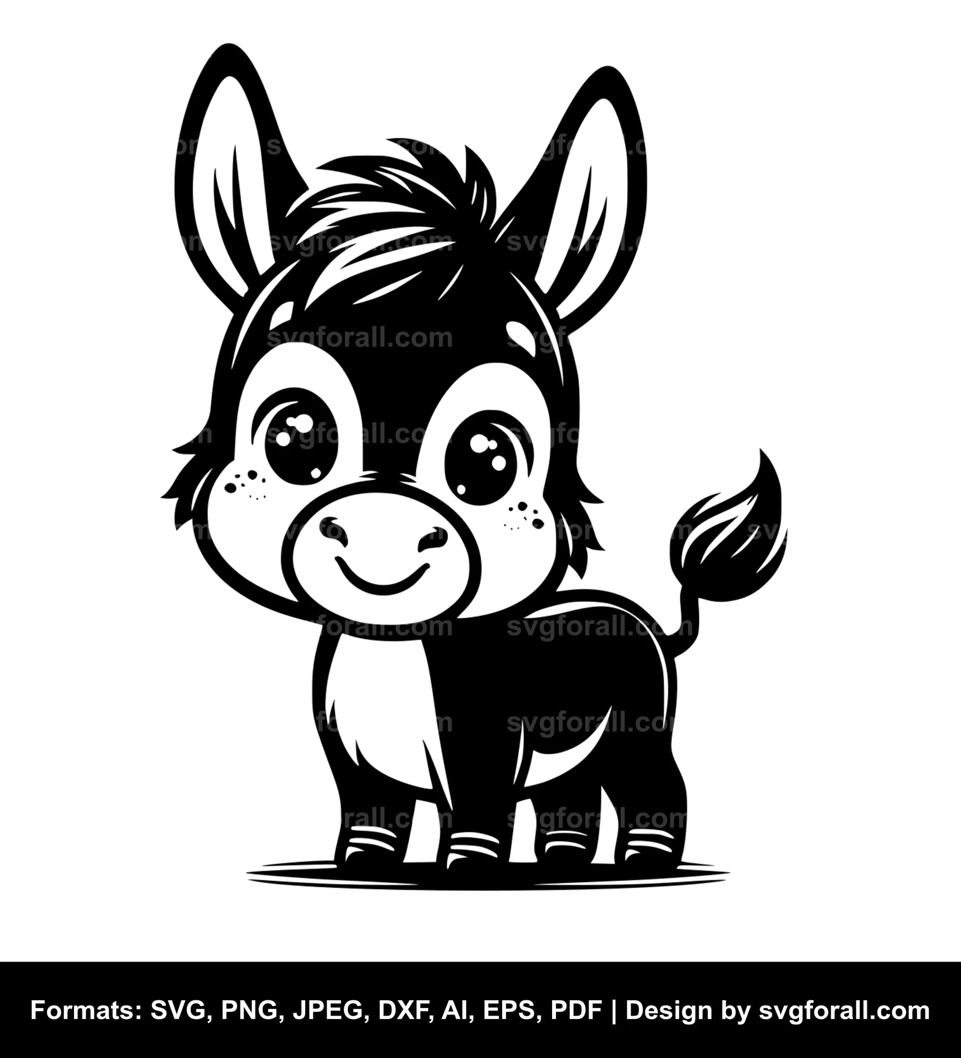 Cute Donkey Clipart SVG