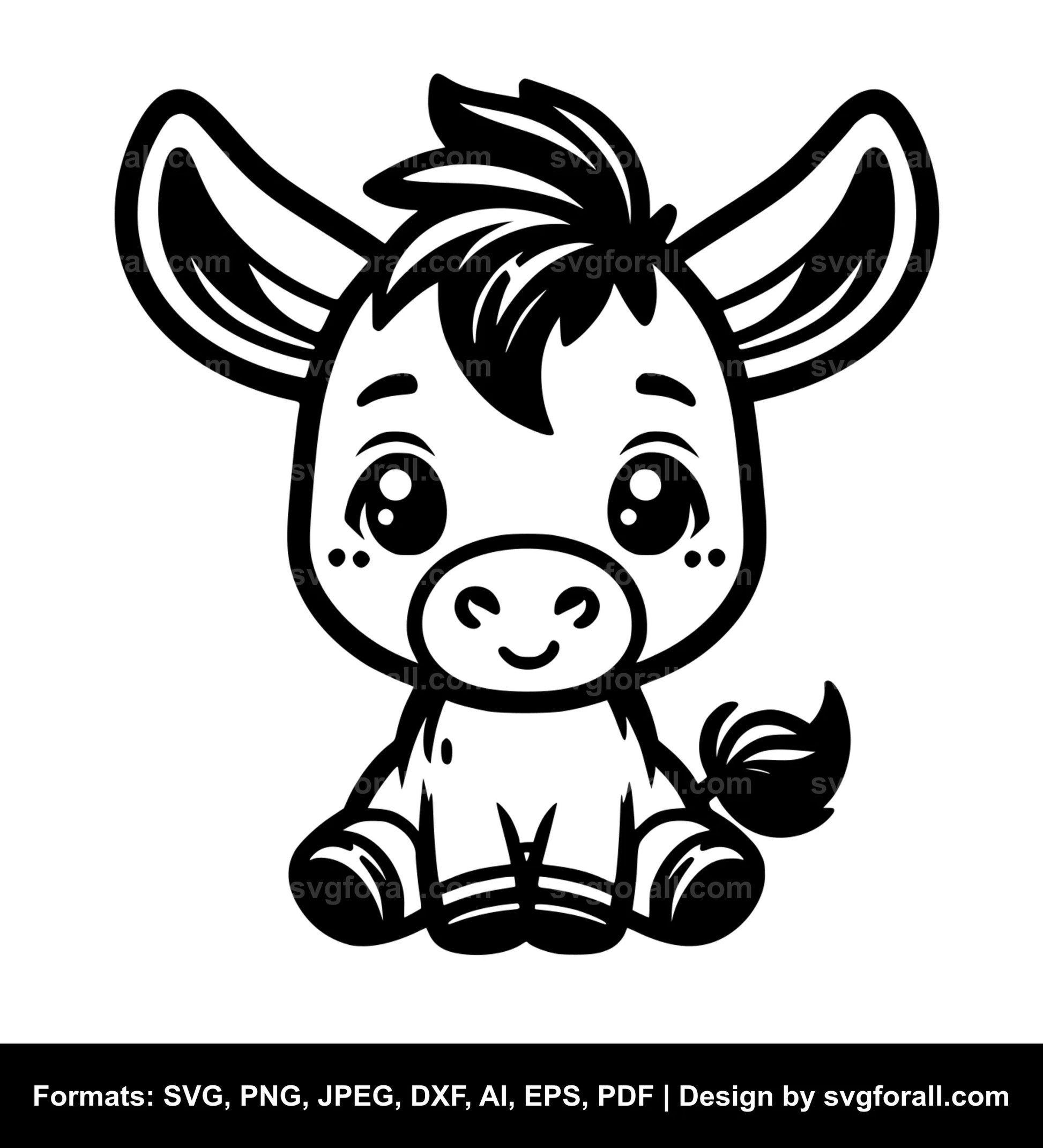 Cute Donkey Cricut SVG