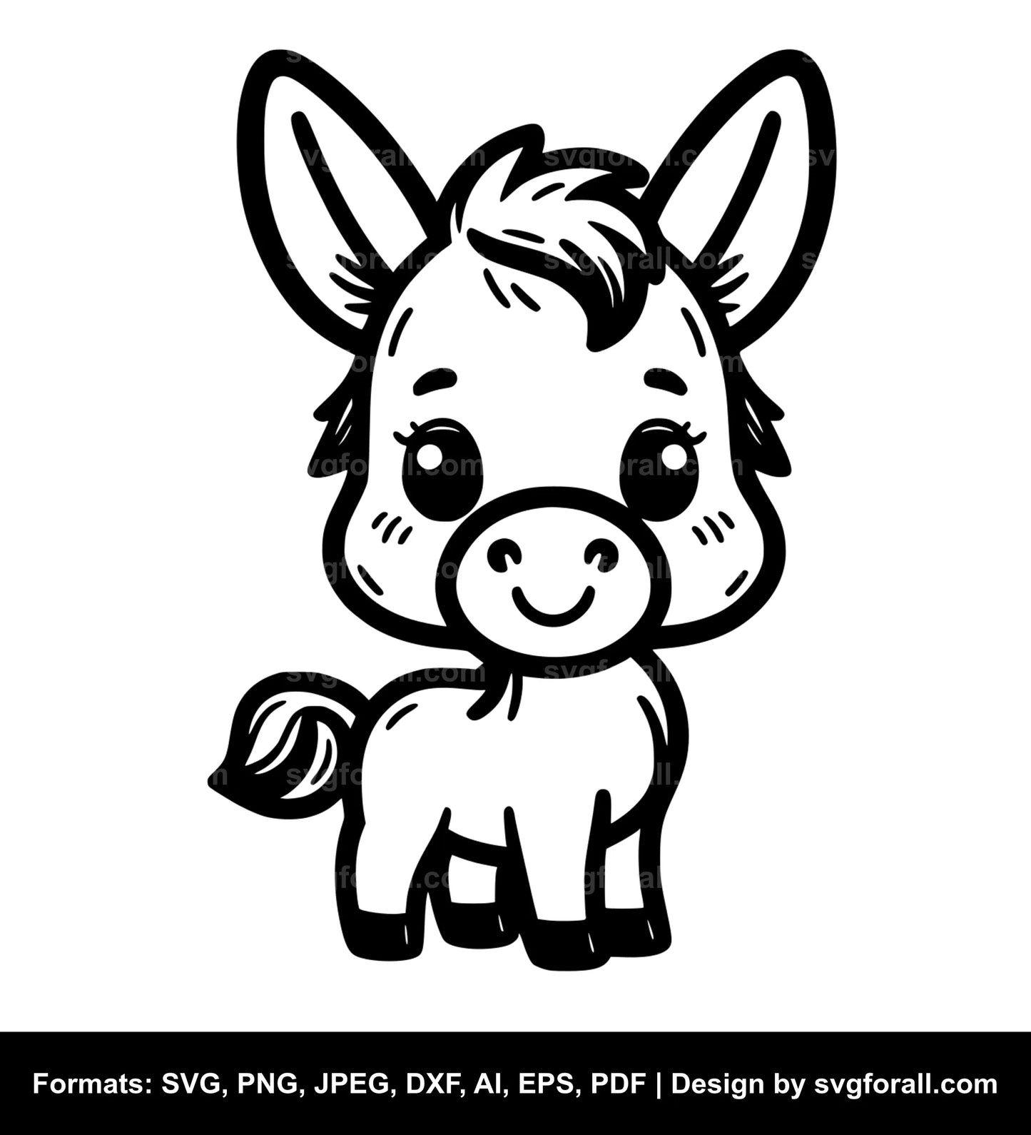 Cute Donkey SVG Design