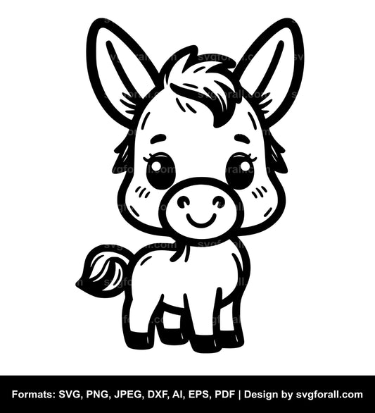 Cute Donkey SVG Design