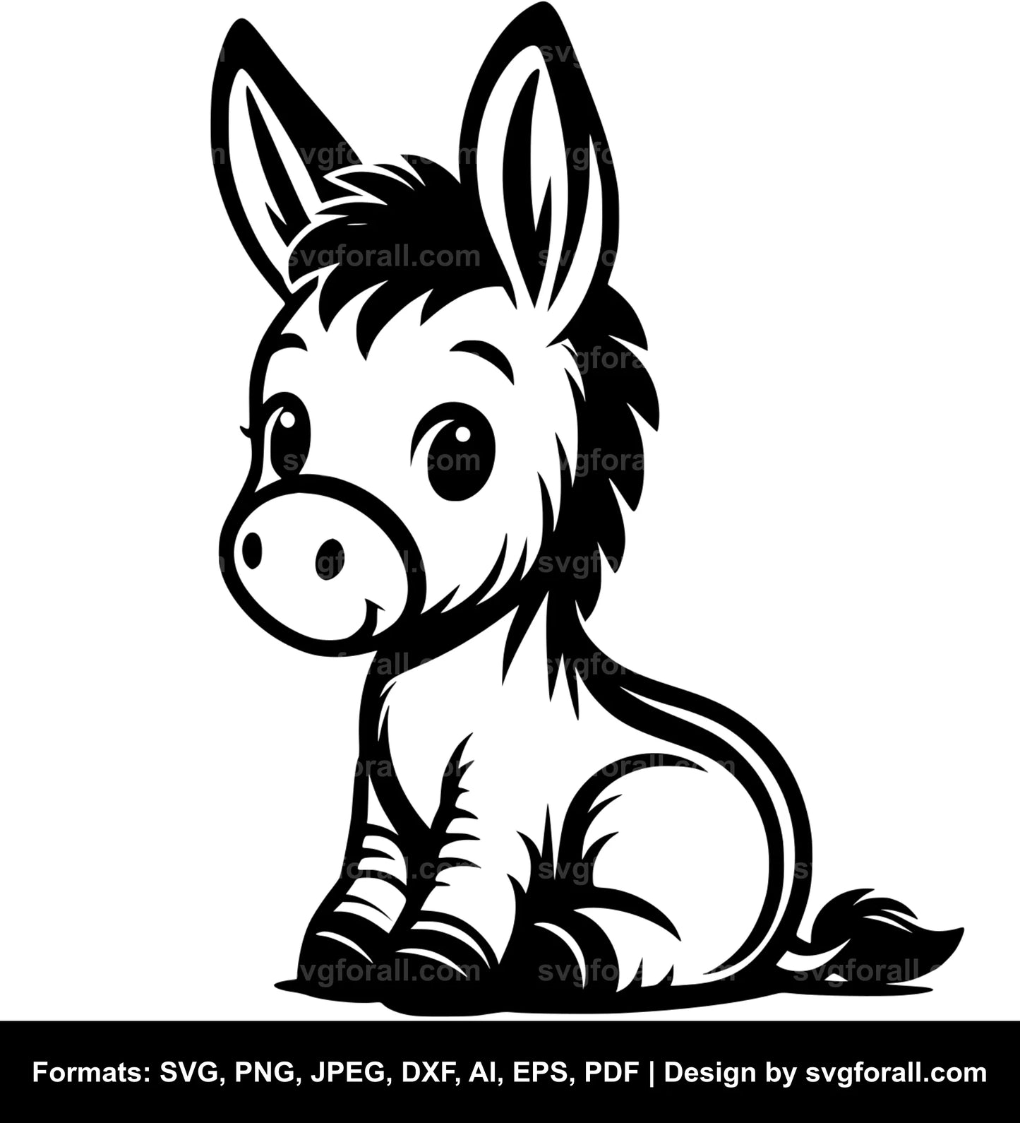 Cute Donkey SVG PNG