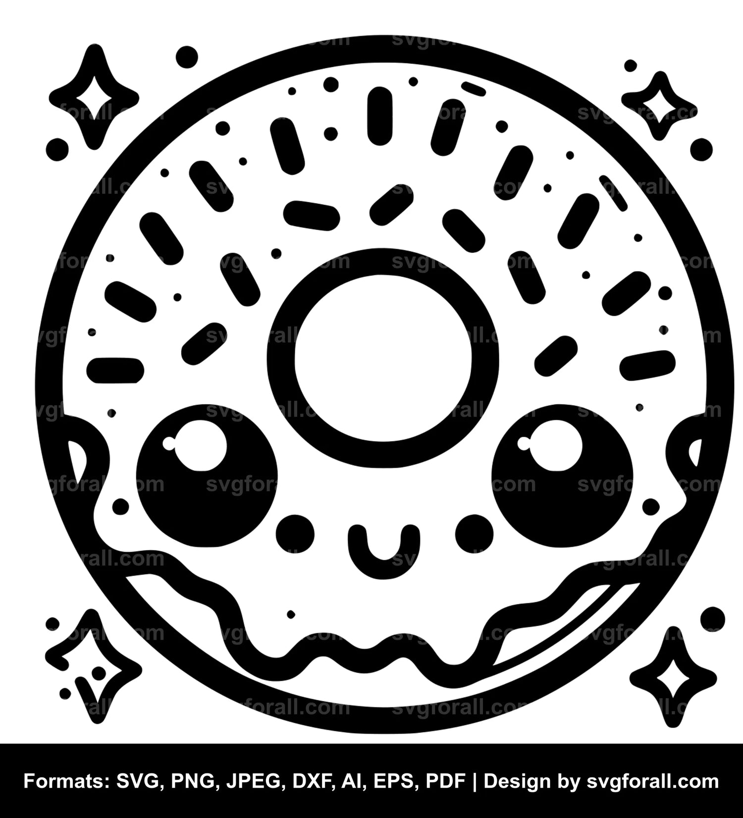 Cute Donut SVG Design