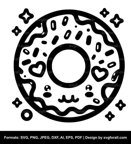 Cute Donut SVG PNG