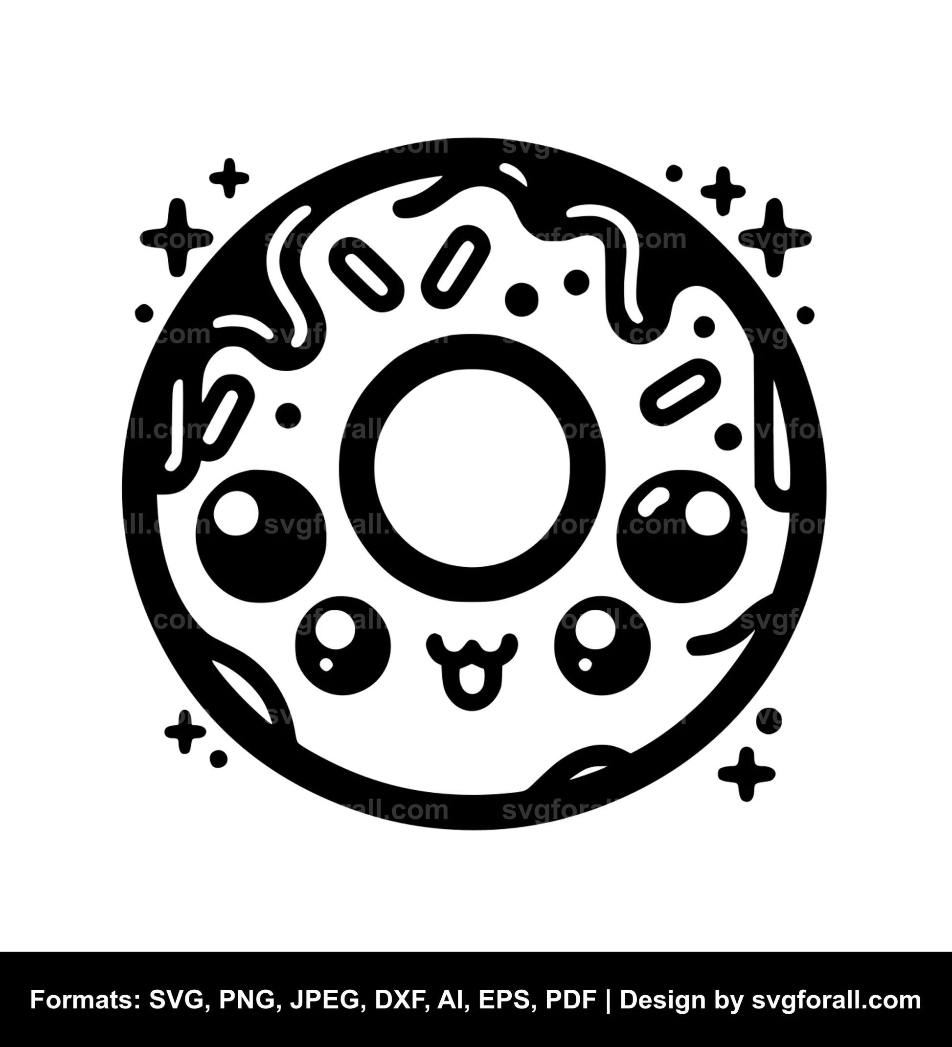 Cute Donut Vector SVG