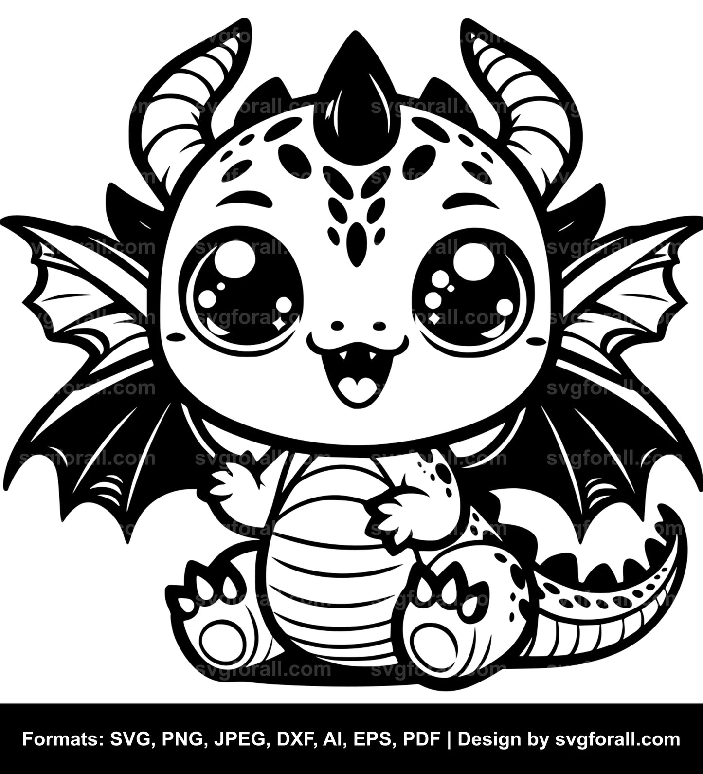 Cute Dragon SVG File