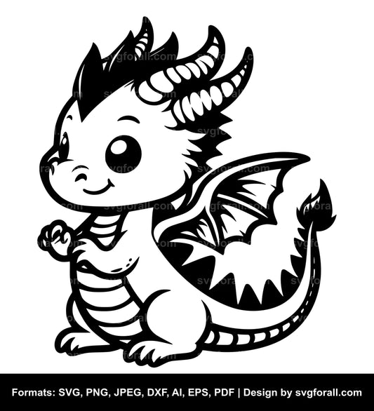 Cute Dragon SVG PNG