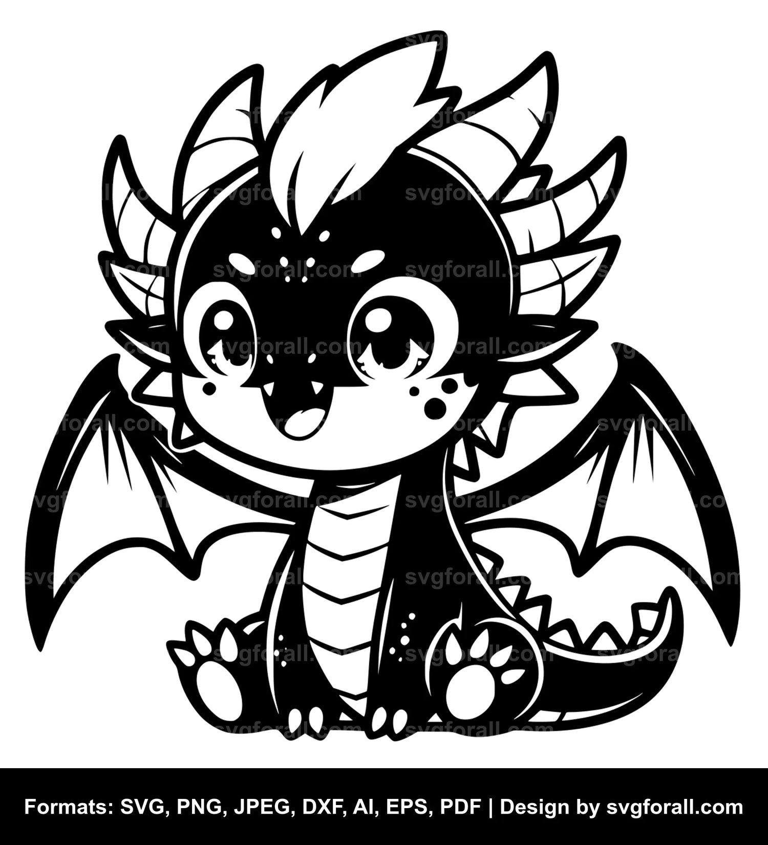 Cute Dragon Vector SVG