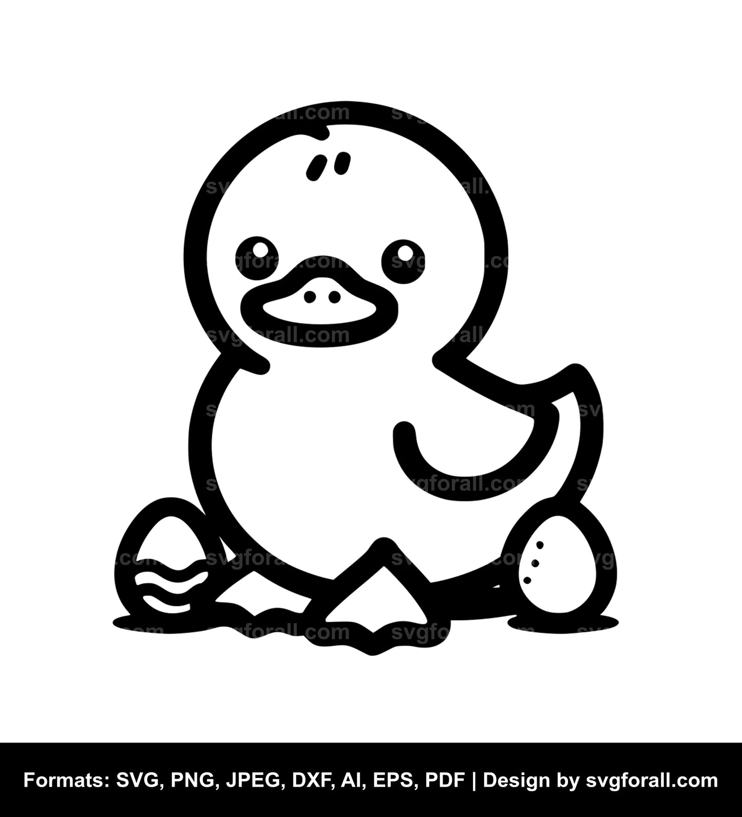 Cute Duck SVG Design