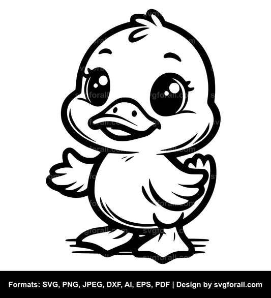 Cute Duck SVG PNG